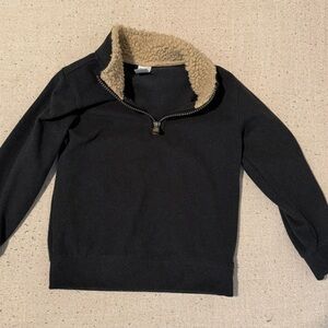 Carter's Navy Quarter Zip-Up Sweater with Cream Collar